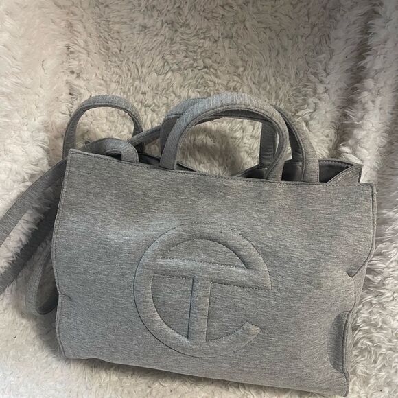 UGG X Telfar Classic Gray Fleece medium Tote /shoulder Bag - Picture 6 of 16